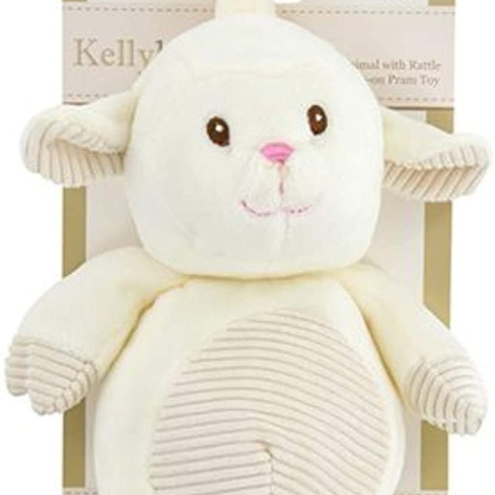 KellyBaby Plush Lamb Rattle Pram Toy